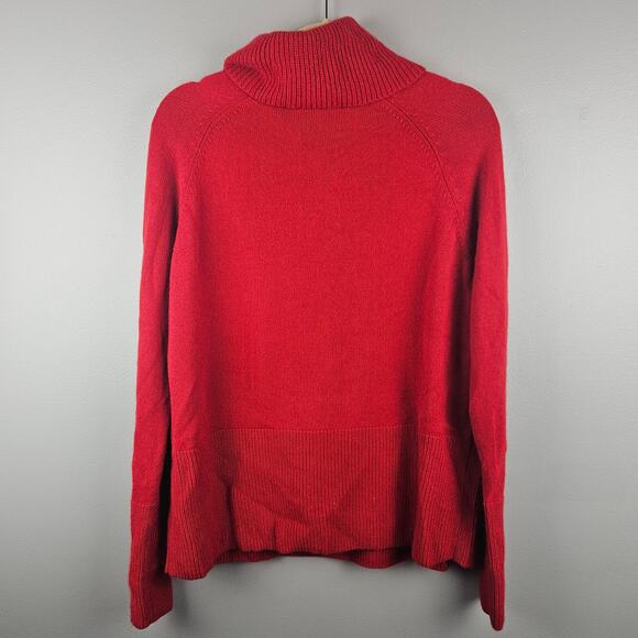 Athleta Cherry Red Alpine Turtleneck Merino Wool Cashmere Blend Sweater Size S - Picture 2 of 7